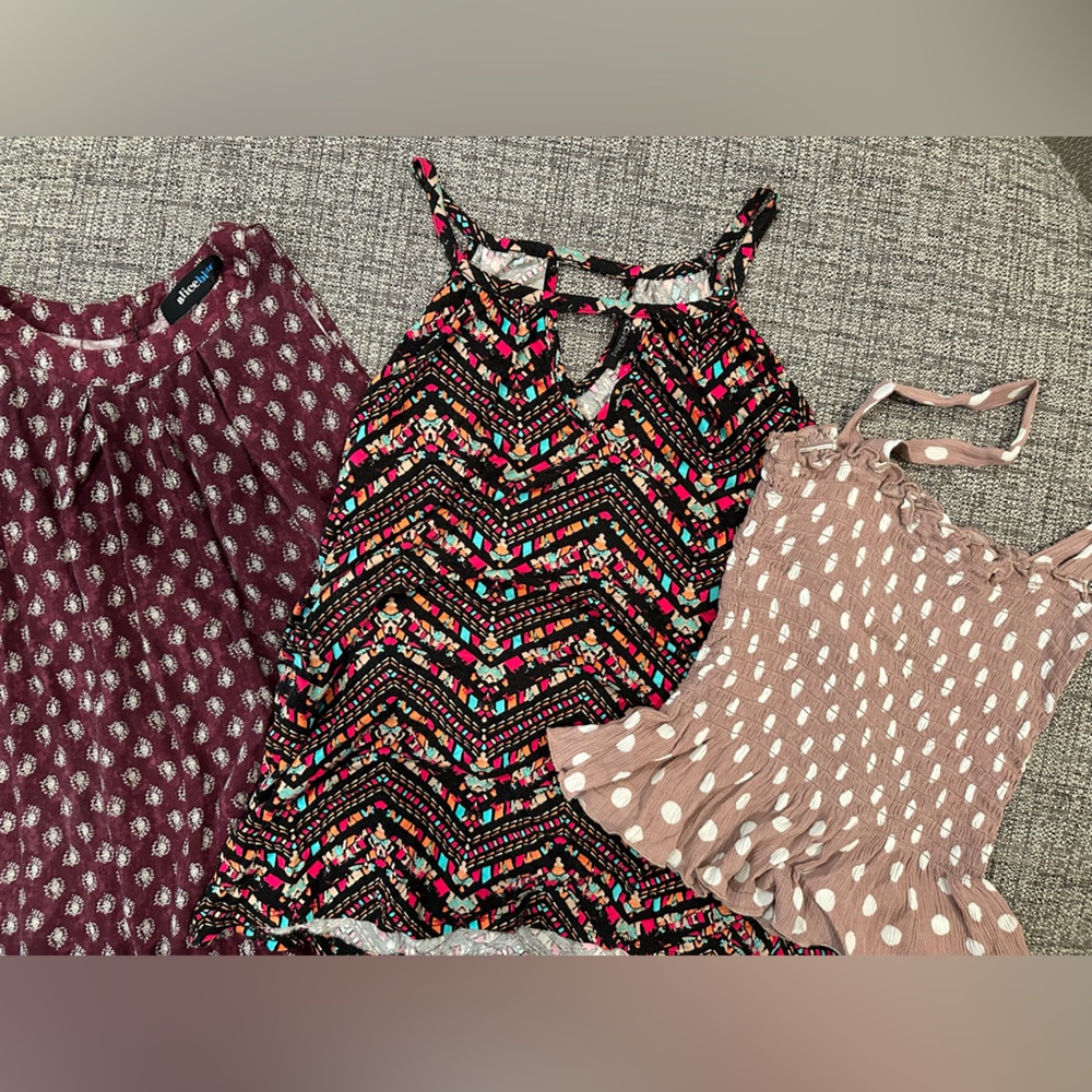 Multi Colored, Patterned Tank Top Trio - image 1